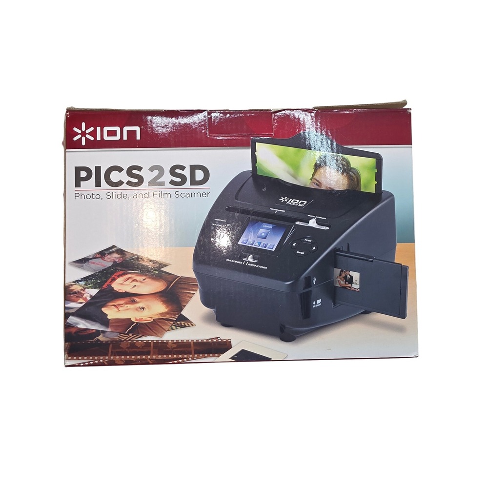 ION PICS 2 SD Photo Slide and Film Scanner 5.1MP Standalone Digitizer Black